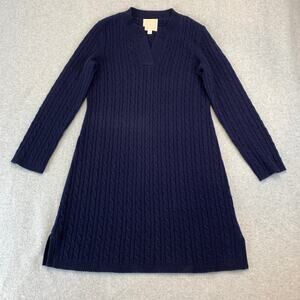 STS Sail To Sable Sweater Dress Size M Blue Cashmere Wool Cable Knit Nautical